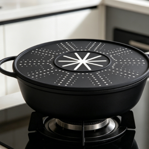 Silicone Spill-Proof Lid: Prevents Boil-Overs And Splatters—A Versatile Cooking Tool