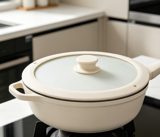 Silicone Lid With Glass Window: Heat-Resistant Handle; Features Steam Vent To Prevent Boil-Overs