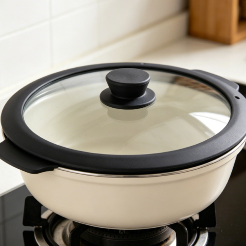Tempered Glass & Silicone Lid: Heat-Resistant And Spill-Proof; Features Steam Vent
