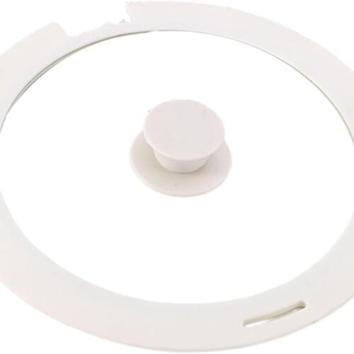 Silicone Pot Lid Multifunctional Glass Cover Lid with Secure Handle Universal Replacement Pan Lid for Kitchen Cookware Suitable for Use, White L
