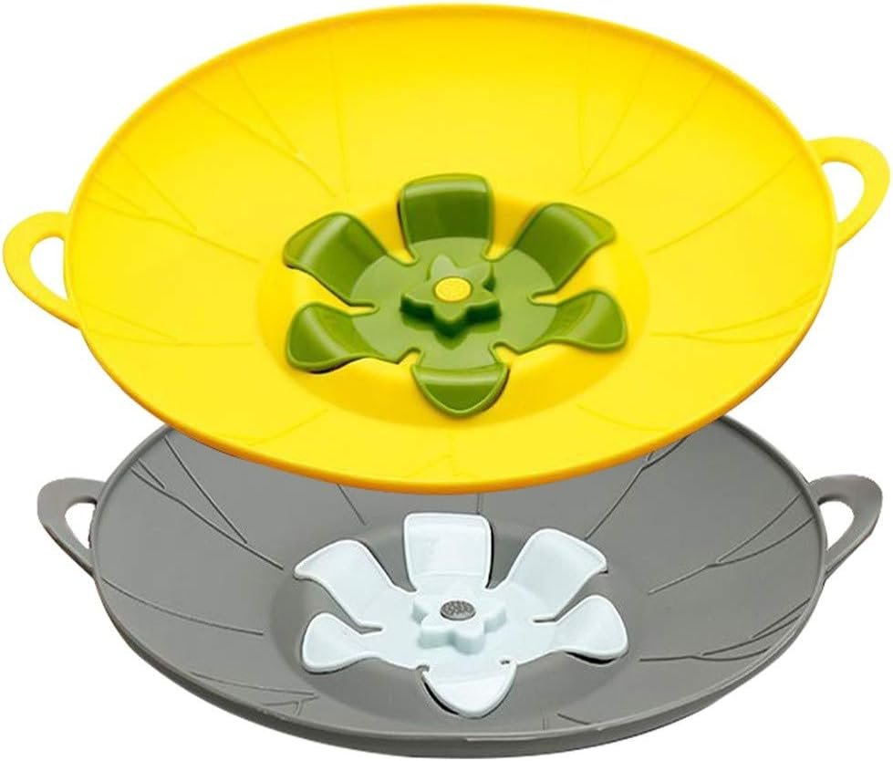2Pcs Multi-Purpose Spiil Stopper Lid Cover Silicone Boil Over Safeguard Over-Boiling Anti Spiill Lid Cover Pot Pan Lid Multi-Function Cooking Kitchen Tool