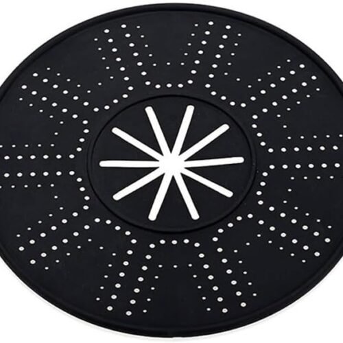 Spill Stopper Lid Cover, Anti Spill Lid Cover, No Boil Over Lid, Pot Cover Silicone Spill Stopper Lid, Boil Over Safeguard, Multi-Function Kitchen Tool for Pots and Pans(black)