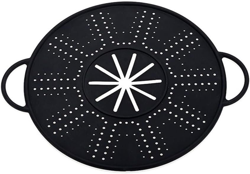 Spill Stopper Lid Cover, Anti Spill Lid Cover, No Boil Over Lid, Pot Cover Silicone Spill Stopper Lid, Boil Over Safeguard, Multi-Function Kitchen Tool for Pots and Pans(black)