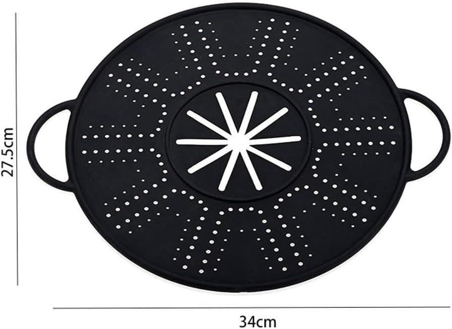 Spill Stopper Lid Cover, Anti Spill Lid Cover, No Boil Over Lid, Pot Cover Silicone Spill Stopper Lid, Boil Over Safeguard, Multi-Function Kitchen Tool for Pots and Pans(black)