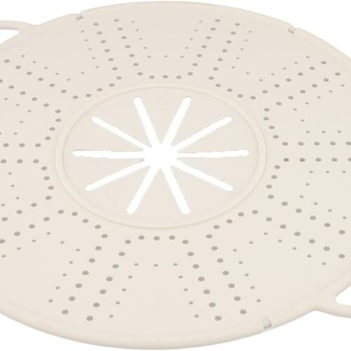 Silicone Spill Stopper Lid, 13.4x10.8 Inch Heat-Resistant Pot Cover with Steam Vent and Handle, Anti-Boil Over Mat for Kitchen Cooking, Black