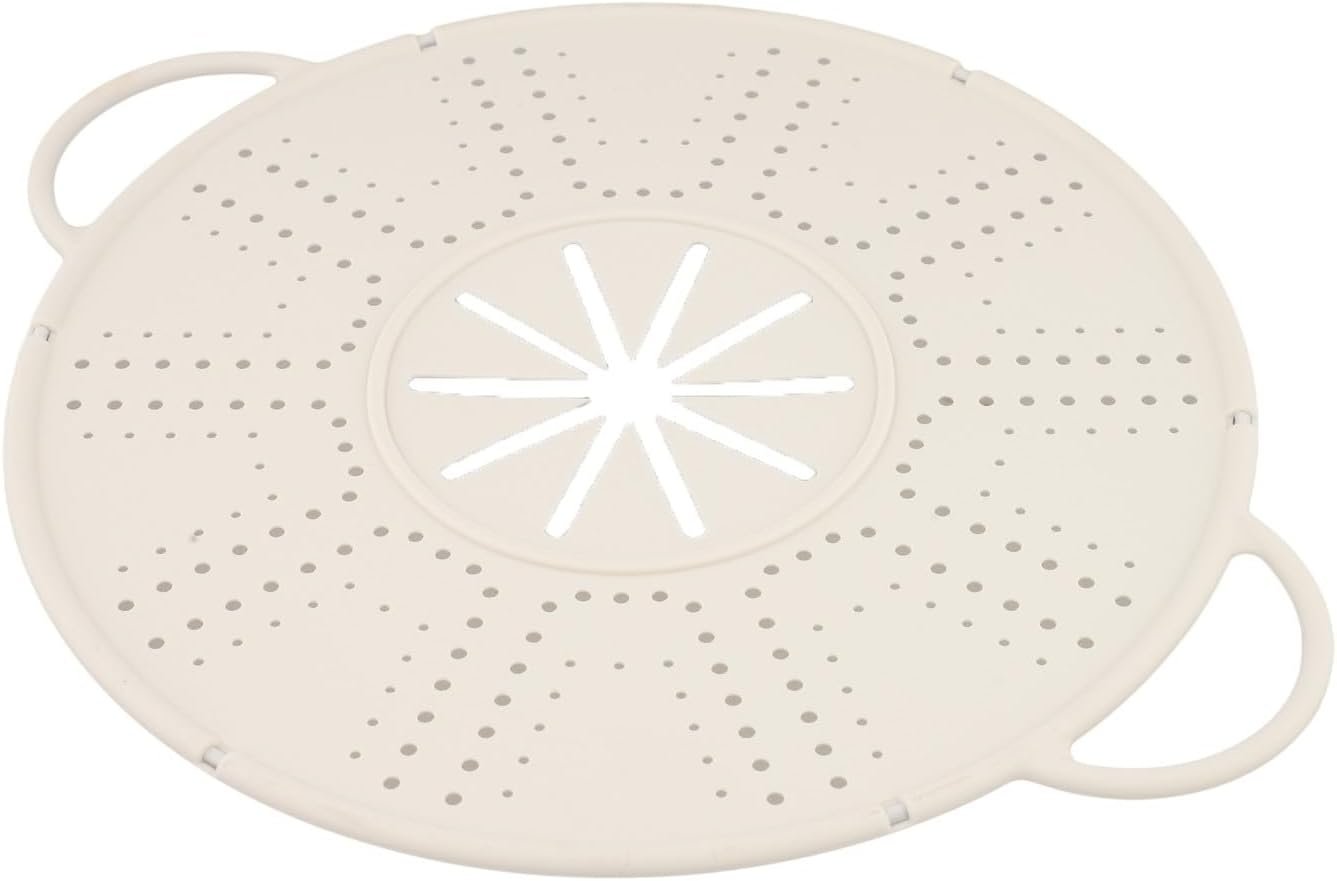 Silicone Spill Stopper Lid, 13.4x10.8 Inch Heat-Resistant Pot Cover with Steam Vent and Handle, Anti-Boil Over Mat for Kitchen Cooking, Black