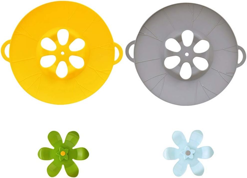 2Pcs Multi-Purpose Spiil Stopper Lid Cover Silicone Boil Over Safeguard Over-Boiling Anti Spiill Lid Cover Pot Pan Lid Multi-Function Cooking Kitchen Tool