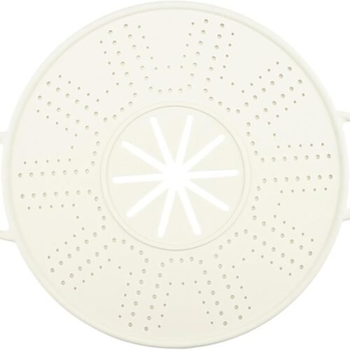 Silicone Spill Lid, Boil-Over, Silicone Splatter Screen for Soup Pot, White