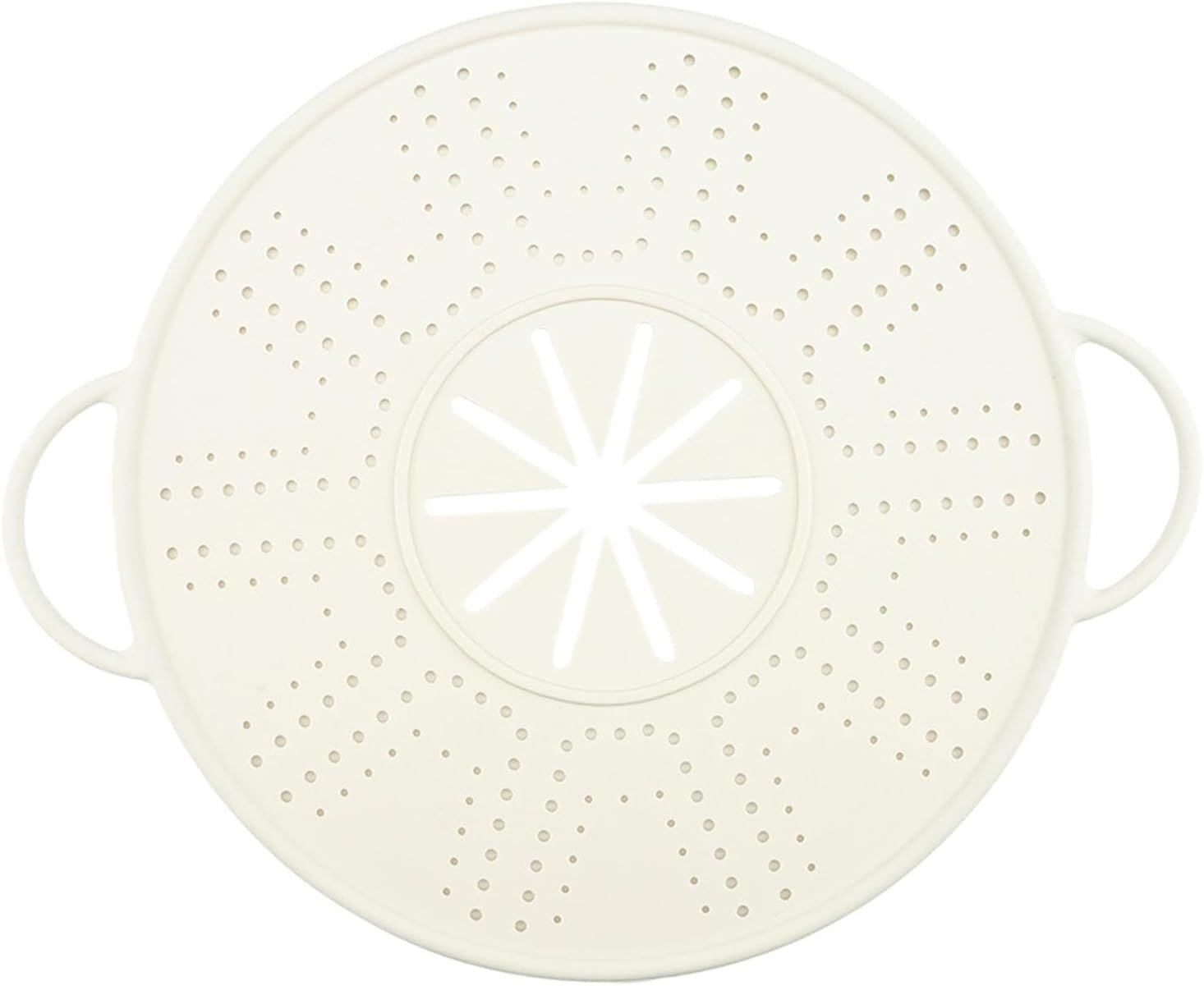 Silicone Spill Lid, Boil-Over, Silicone Splatter Screen for Soup Pot, White