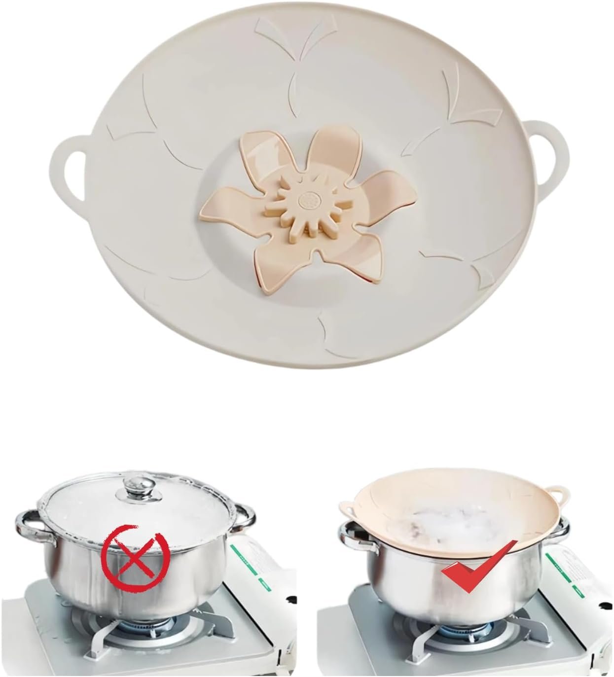 Reusable Silicone Spill Stopper Lid – Boil-Over Safeguard for Pots & Saucepans, Universal Anti-Overflow Cover for Soup, Pasta, Chai, Tea & Milk, Multi-Function Tool, BPA-Free, Heat Resistant
