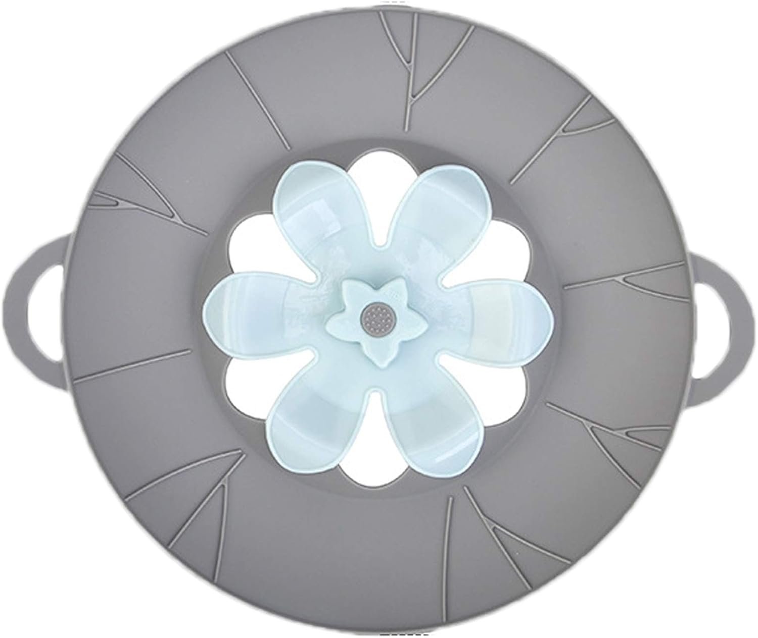Silicone Pot Lids - Anti Spill Lid Cover for Pans and Pots Boil, Fits Openings above 5.9" in Diameter, 1pc (11.42, Grey)