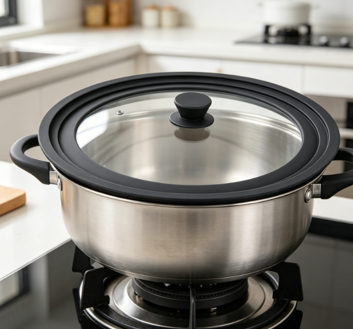 Extra-Large Tempered Glass Lid: Universal Replacement; Durable And Spill-Proof