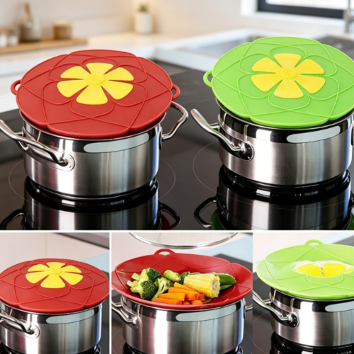 Boil-Over Prevention Silicone Lid: Versatile Cooking Tool That Keeps Your Kitchen Clean